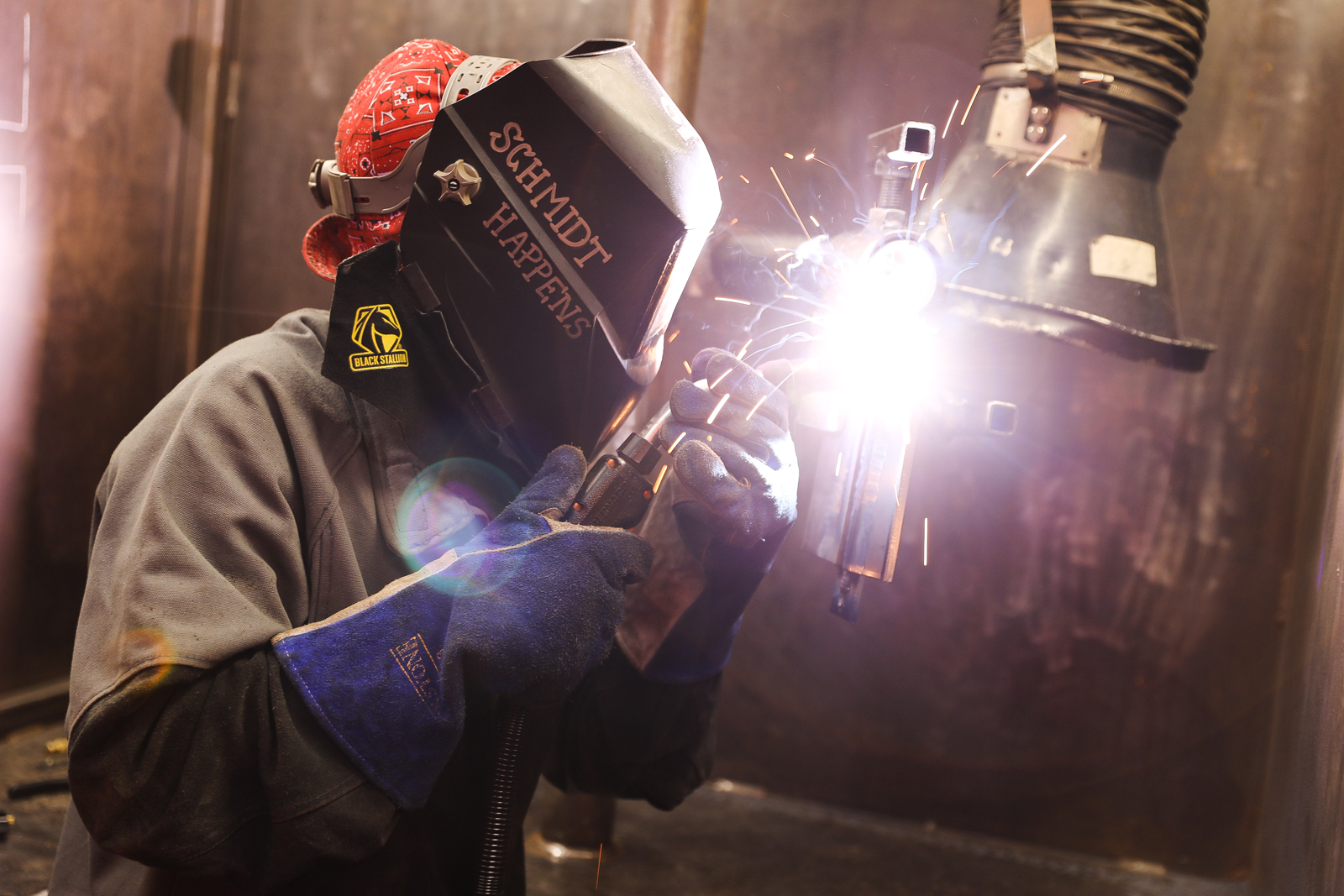 Air Force veteran Angelica welding