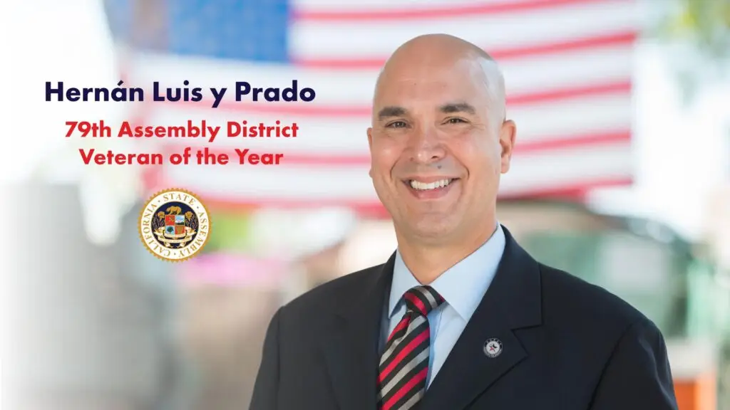 Assemblymember Dr. Akilah Weber Selects Hernán Luis y Prado as Veteran of the Year